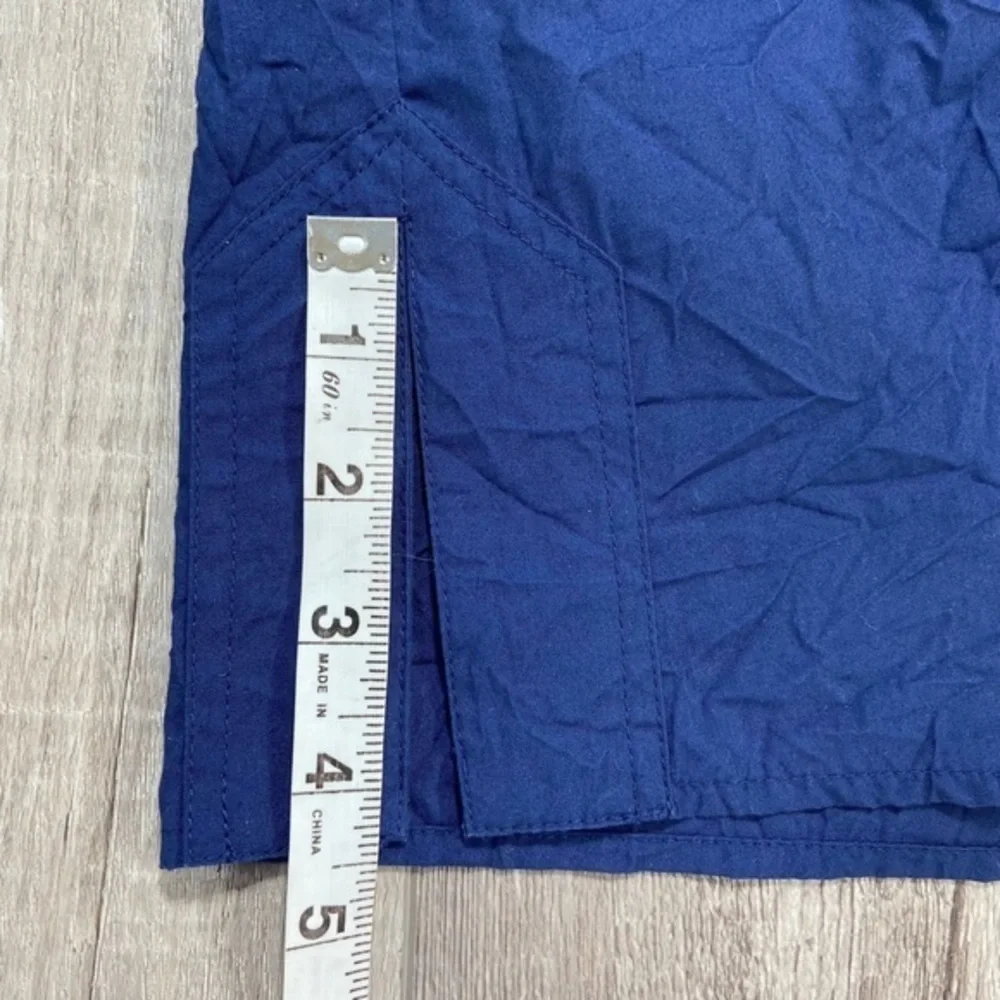 Sundance Catalog Large Dress Navy Blue Leather Lace Tie Neckline‎